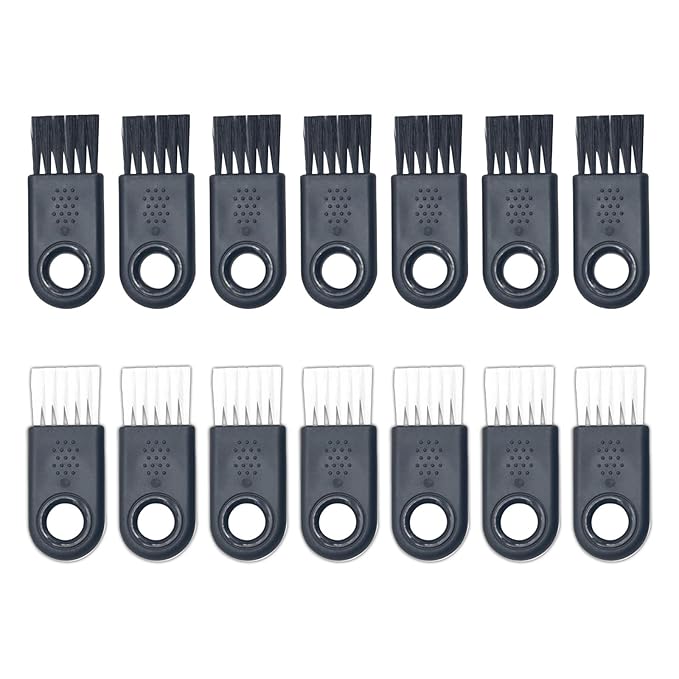Clipper Cleaner and Razor Cleaning Brush, 10 Pack Durable Shaver Cleaning Brushes with Nylon Bristles for Hair Clippers, Trimmers, Keyboards, Portable Anti-Slip Design (Black,White)