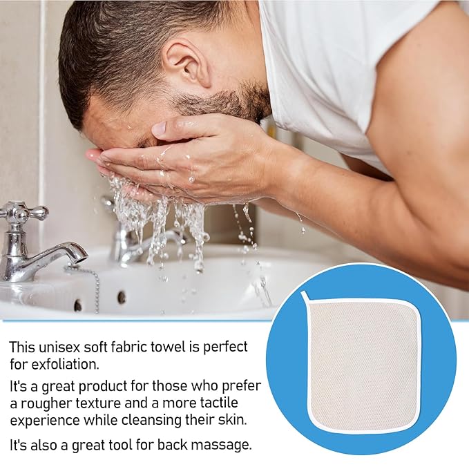 Body Wash Cloths, 6 Pieces Thin Exfoliating Washcloths Soft Weave Clean Face Towels Exfoliating Scrub Towel Soft Facial Washcloths for Women Man Face and Body Showering