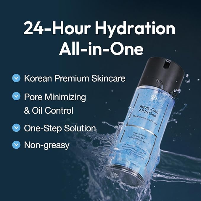 Men's Pore Minimizing Face Gel Moisturizer - 24H Hydrating & Soothing Oil Control Daily Facial Lotion, Lightweight & Non-Greasy for All Skin Types, 3.71 fl oz