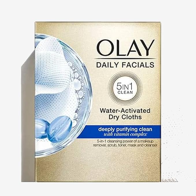 Olay 2-in-1 Combination/Oily Daily Facial Cloths, 33-Count (Pack of 2)
