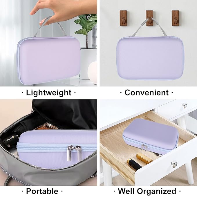 SMYV Water Flosser Travel Case, Portable Dental Oral Irrigator Travel Organizer, Hard Eva Storage Bag for Flosser, Electric Toothbrush, Toothpaset and Irrigator Accessories (Case Only) - Purple