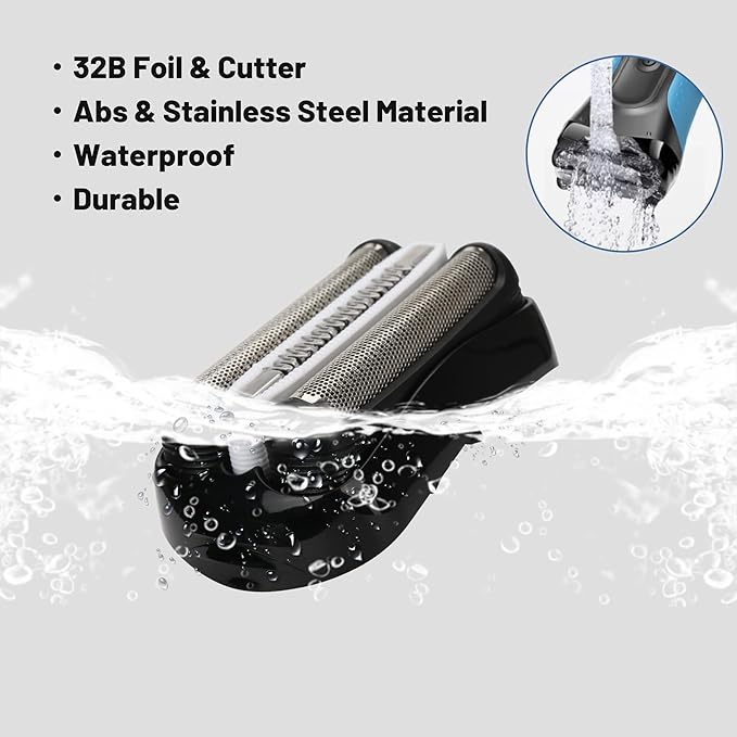 Series 3 32B Replacement Head, Series 3 Electric Shaver Replacement Head for Braun S3 Foil & Cutter Razor Heads, Applicable for Braun S3 3040s 3010s 310s 3000s 3050cc 3080s 390cc Etc 2pack