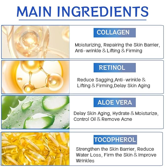 5N1 Collagen Moisturizer with Retinol & Hyaluronic Acid - Deep Hydration Face Cream for Women & Men - Visibly Firms, Smooths Wrinkles, Plumps Skin - Day & Night Cream, 3.5 oz