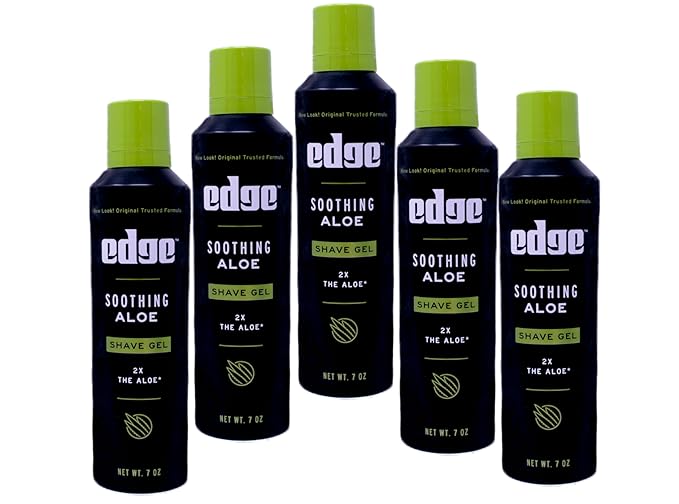 Soothing Aloe Shave Gel Men Shave Gel by Edge, 7 Ounce (Pack of 5)