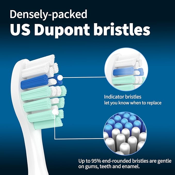 Replacement Toothbrush Heads for Philips Sonicare Replacement Heads, Electric Replacement Brush Head Compatible with Phillips Sonicare Electric Toothbrush, 6 Pack