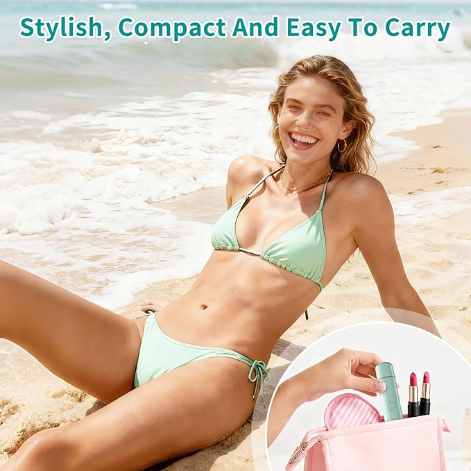Bikini Trimmer for Women,Painless Rechargeable Electric Razor Remover,2-in-1 Dual Heads Facial & Pubic Hair Removal for Ladies Pubic,FaceUnderarms,Legs Valentine's Day Gift Green