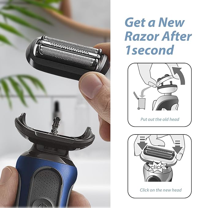 2P Series 5/6 53B Replacement Head for Electric Foil Shaver, Compatible with New Generation Razors 5020cs 5018s 5035s 5049cs 5050cs 6020s 6040cs 6075cc 6072cc 6090cc.