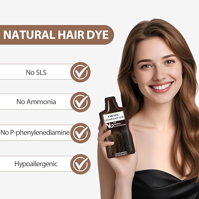 18 Pack Brown Hair Dye Shampoo Ammonia Free, PPD Free, Gray Hair Coverage Natural Brown Hair Dye for Women Men