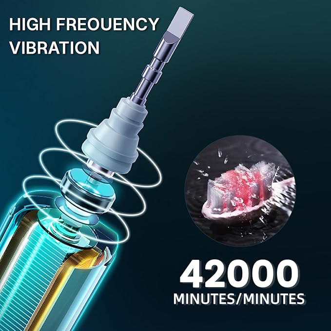 Sonic Electric Toothbrush with 10 Brush Heads for Adults and Children, Up to 90 Days on a Single Charge,5 Modes,Built-in 2-Minute Smart Timer, IPX8 Waterproof Electric Toothbrush (Black White)