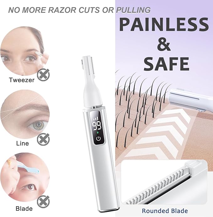 Nose Ear Hair Trimmer for Men – Eyebrow Hair Razor 2-in-1 Rechargeable Facial Hair Razor Nasal Hair Clipper Dual-Edge Face Shaver for Face Nose Peach Fuzz for Women