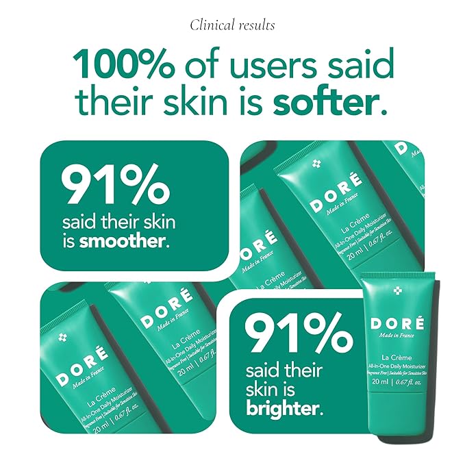 Doré - La Crème All-In-One Daily Moisturizer | Hydrating Face Moisturizer for Sensitive Skin | Barrier Repair Ultra Moisturizing Cream for Dry Skin | Facial Lotion for Women & Men (0.7 fl oz | 20 ml)