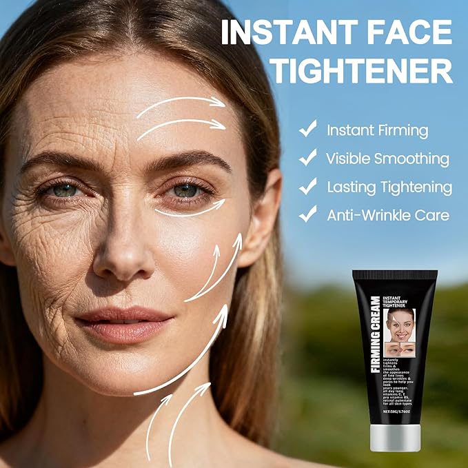 Instant Firming Face Tightener Temporary Face Tightening Cream Firm and Smooth the Look of Fine Lines, Deep Wrinkles and Pores Daily Moisturizer for Women and Men 1.76 oz