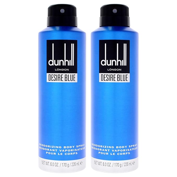 Alfred Dunhill Desire Blue London for Men - 6.6 oz Body Spray - Pack of 2