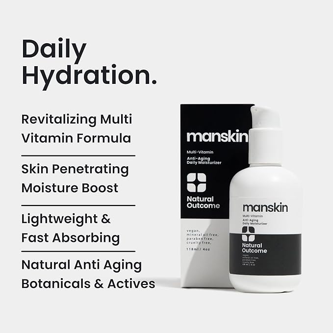 natural outcome Man Skin Moisturizer | Men's Face Cream Moisturizer | Anti Aging Daily face kit, Cleanser, Toner and Moisturizer (4 Oz)