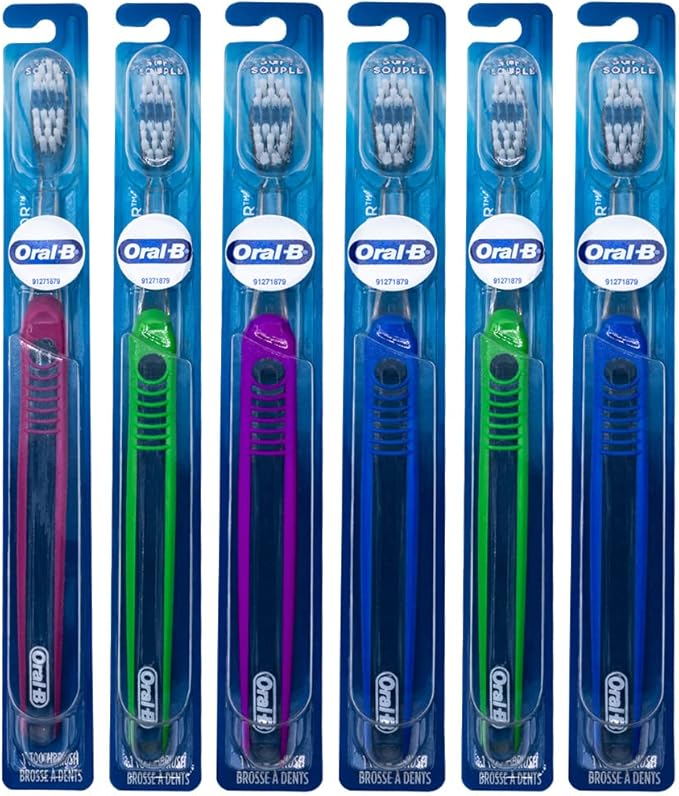Oral-B Indicator Toothbrush Flat Trim, Compact Head 30, Soft - Pack of 6