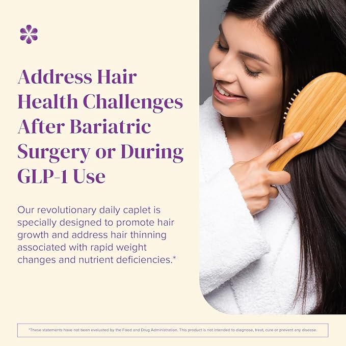 BariMelts Hair Health+ – Helps Reduce Hair Thinning for GLP-1 Users or Bariatric Patients – Hair Growth Supplement with Clinically Studied AnaGain™ Nu and Keratin – 1-Month Supply