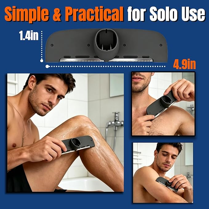 VEYLA Back Shaver for Men Safe -Skin Original Replacement Blades, Nick-Free Blades,Wet & Dry Use Hair Trimmer and Groomer, Nick-Free Mens Back Shaver(2-Pack)