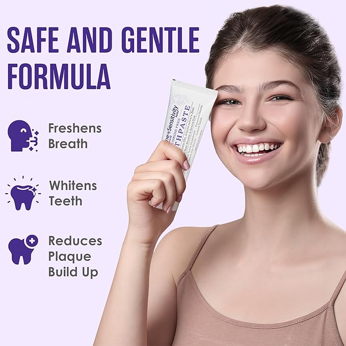 SprinJene Fluoride Free Toothpaste - Patented Natural Toothpaste with Black Seed Oil & Zinc - Made in The USA - Vegan Non Fluoride for Fresh Breath Preservative Free (4 Pack)