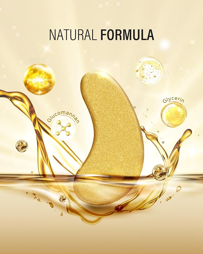 24k Gold Under Eye Patches (8 Pairs), eye mask, Collagen Skin Care Products, Eye Patches for Puffy Eyes, eye masks for dark circles and puffiness