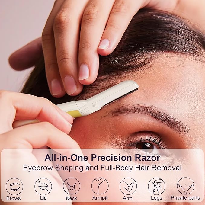 Dermaplane Razor, Face Razors for Women, Dermaplaning Tool, 1 Reusable Handle with 19 Microblades for Face, Gentle Exfoliation & Facial Peach Fuzz Removal for Smoother Skin, Solar Veil