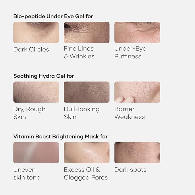 Cureskin 3-in-1 Skin Radiance Kit | Under Eye Gel + Vitamin Boost D-Tan Mask + Hydration Gel