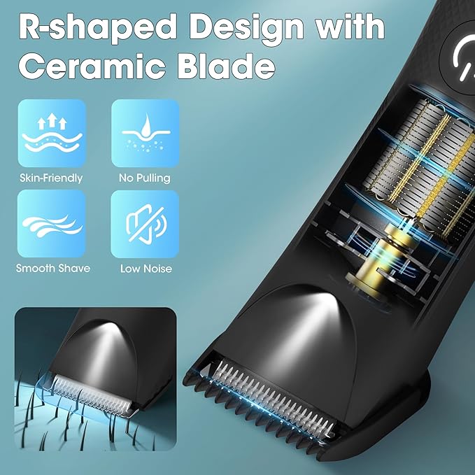 Manscape Body and Ball Trimmer for Men, Pubic Groin Hair Trimmer Ball Shaver Body Groomer Men, Wet/Dry Smooth Shaving, IPX7 Waterproof