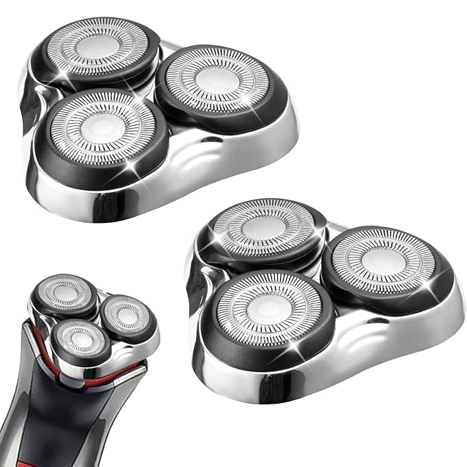 Universal Rotary Shaver Replacement Head Compatible with Remington Shaver Razor Parts for Series R3,R4,R5,R6,R7,R8,SP-3141 and SP-5161 Foils (Silver/2Pack)