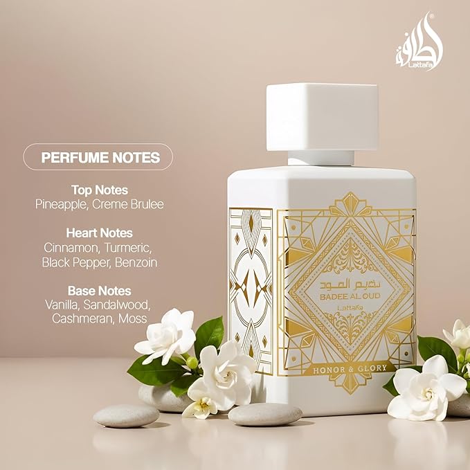Lattafa Bade'e Al Oud Honor & Glory - Fruity, Vanilla, Warm Spicy, Woody - Eau de Parfum Long-Lasting Fragrance for Unisex, 3.40 Ounce / 100 ml | Unisex