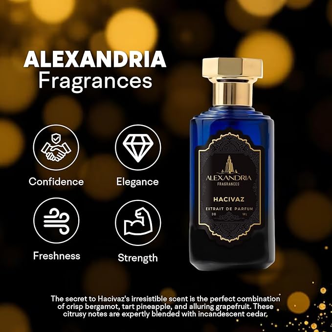 Alexandria Fragrances Hacivaz Perfume - Long Lasting Eau de Parfum for Men - Men's Cologne with Bergamot, Pineapple, and Grapefruit - Elegant Woody Citrus Parfum - Perfect for Every Occasion – 30ml