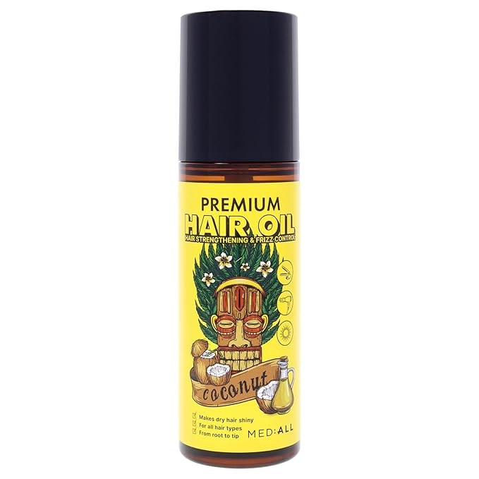MED:-ALL MEDIALL Premium Hair Oil for Frizzy & Damaged Hair |Hair Regrowth Tonic | Hydrating & Moisturizing Hair Growth Serum w/Coconut, Argan, Avocado, Camellia Seed & Olive Oils (1.85 fl oz)