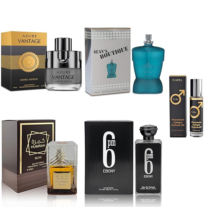 Men's Cologne Gift Set - Variety Pack of 4 Long Lasting Fragrances with 10ml Pheromone Cologne for Men Kit EDP/EDT (Combo K)