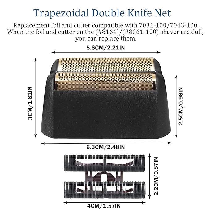 Finale Replacement Foil Compatible with wahl Professional 5 Star Series Shaver Replacement Foil Cutter Bar Assembly Model 7043 7031, Gold Super Close Shaving - Smooth & Durable, for Sensitive Skin