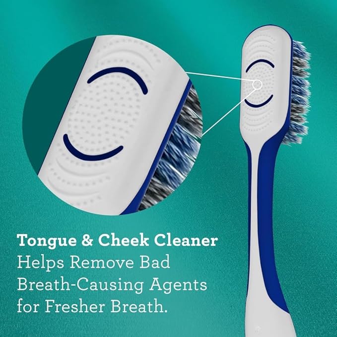 GuruNanda Gentle Giant Toothbrush with Dual Action Flossing Spiral Bristles,Non-Slip Ergo Dexa Grip,Helps in Teeth Whitening,BPA Free,(Pack of 8)