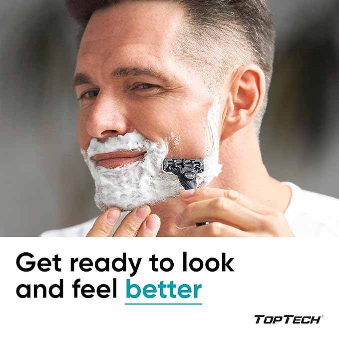 Razor 3 for Men - Replaceable Cartridges for Manual Shaving Razor - 3-Blade Technology Refills - Fits Gillette Mach3 - Soft Shave Sharp Blades - Cost-effective Refill (8 refills)