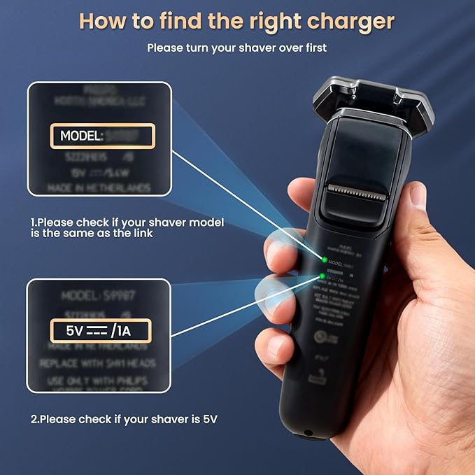 BENSN USB C Charger Compatible with Philips Norelco One Blade 360 QP6542 QP6552 QP2724 QP2834 QP1924 QP4631 QP6507 QP4530 MG5910 MG7910 MG9510, for Phillips Electric Beard Trimmer Charging