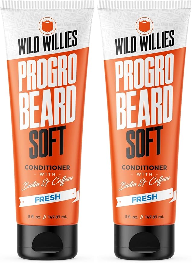 Wild Willies Beard Conditioner for Men - with Biotin & Caffeine for Soft, Healthy Growth - Made in USA - Now Larger at 5 oz Tube at Same Price - Great Beard Softener for Men Coarse Hair (Pack of 2)