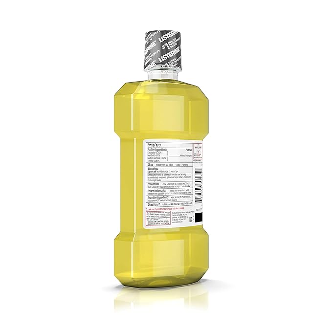 Listerine Original Oral Care Antiseptic Mouthwash with Germ-Killing Formula to Fight Bad Breath, Plaque and Gingivitis, 500 mL