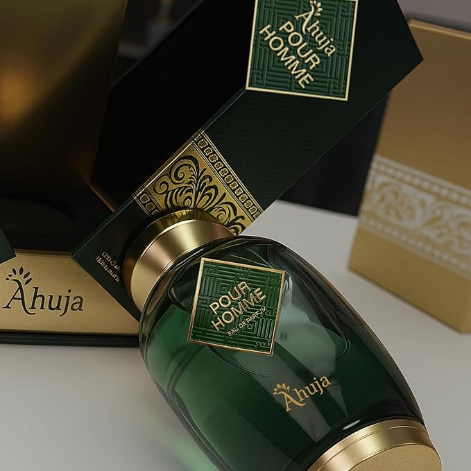 AHUJA Pour Homme Eau de Parfum for Men 3.4 fl oz – Long Lasting Men’s Fragrance w/Citrus & Fruity Notes – Original Cologne for Men – Bold, Elegant & Luxury Perfume Gift for Him – Premium EDP Scent