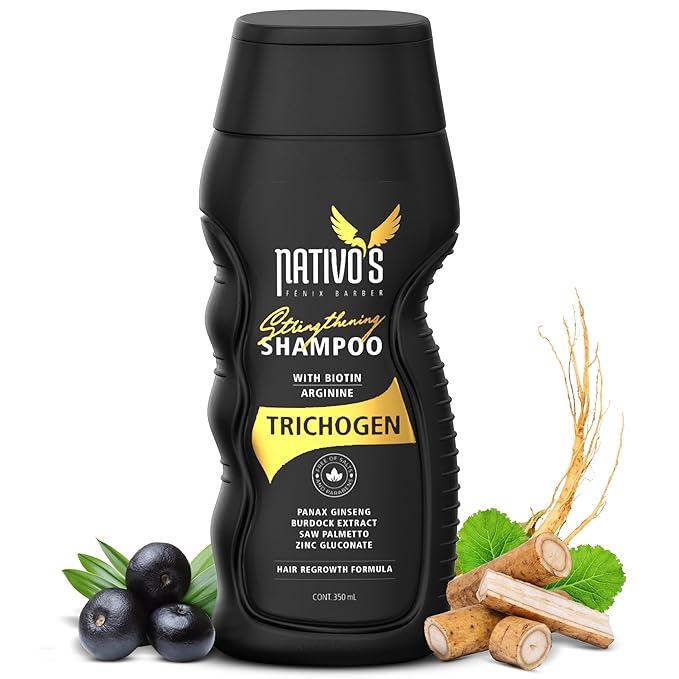 Nativo's Strengthening Shampoo for Thinning Hair – Biotin, Trichogen, Saw Palmetto and Zinc Formula – Volumizing and Thickening for Men and Women, 350 ml