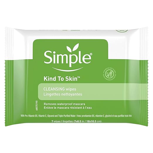 Simple Kind Cleansing Facial Wipes - 7 per Pack - 20 Packs per case.
