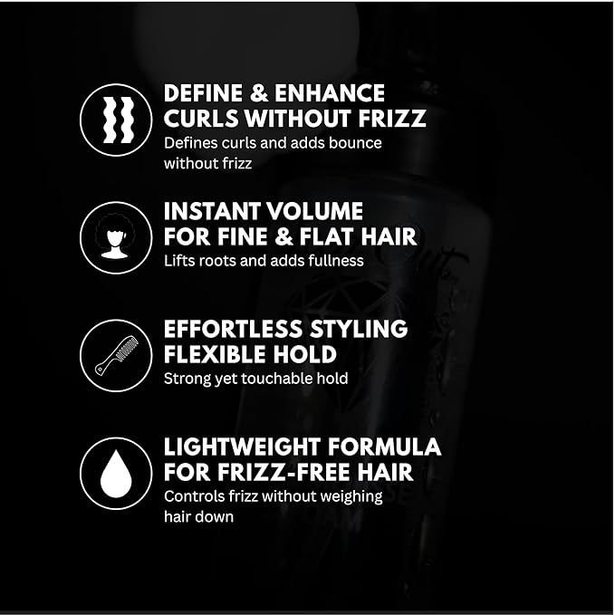Iced Out Silk Mousse Foam | Volumizing & Curl Enhancing Hair Mousse for Men & Women – Frizz Control, Adds Shine, Long-Lasting Shape & Hold | 7.10 fl oz