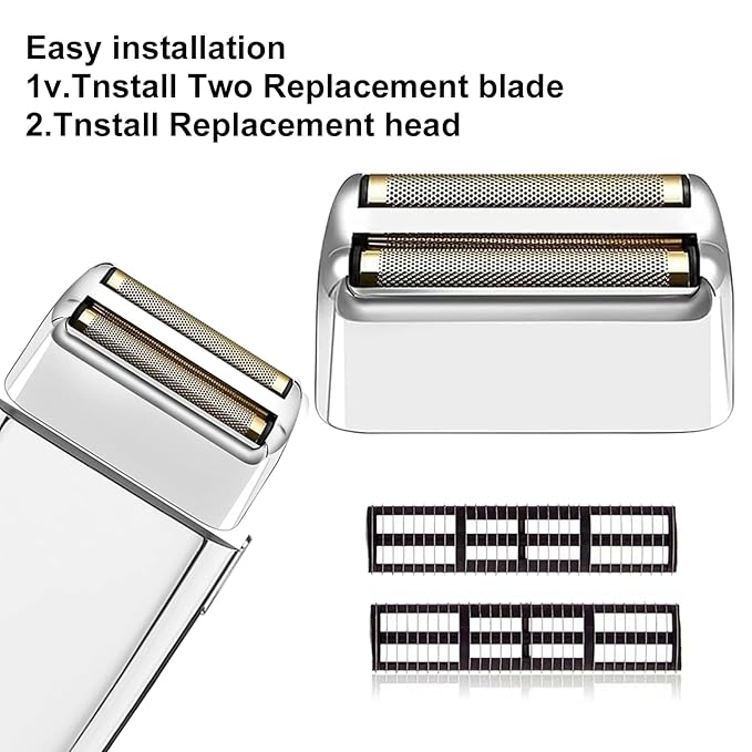 Professional Replacement Foil and Cutters for BaBylissPRO Barberology Double Foil Shaver, Compatible with BaBylissPRO Barberology FXFS2 Shaver (3 silver)