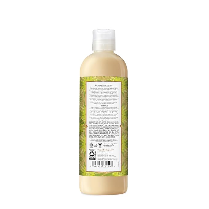 Nubian Heritage Body Wash Indian Hemp & Haitian Vetiver Cleanser for All Skin Types Made with Fair Trade Shea Butter, 13 oz