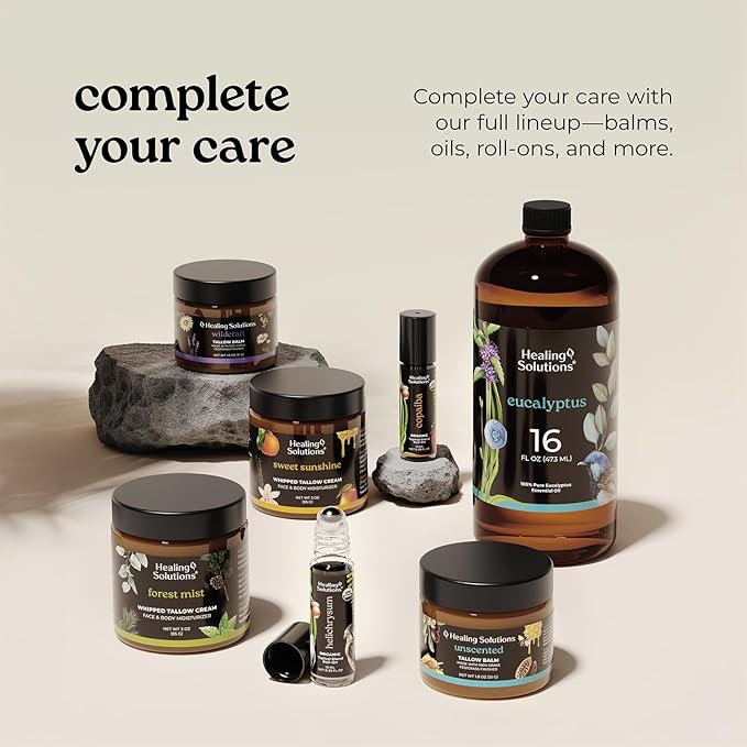 Healing Solutions - Whipped Tallow Balm, Vanilla Coconut Scent, Grass Fed/Grass Finished Beef Tallow with Organic Jojoba & Manuka Honey for Skin, Face & Body, All Natural Moisturizer, Made in USA