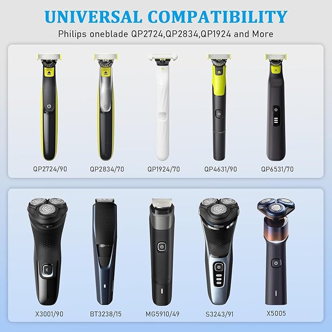 GOLDFOX 5V USB Charger Cord Compatible with Philips Norelco One Blade 360 Shaver QP2724 QP2834 QP4530 MG7910 MG9525 MG9510 MG5910 S7887 QP1924 X5006 Electric Trimmer Shaver Replacement Charging Cable