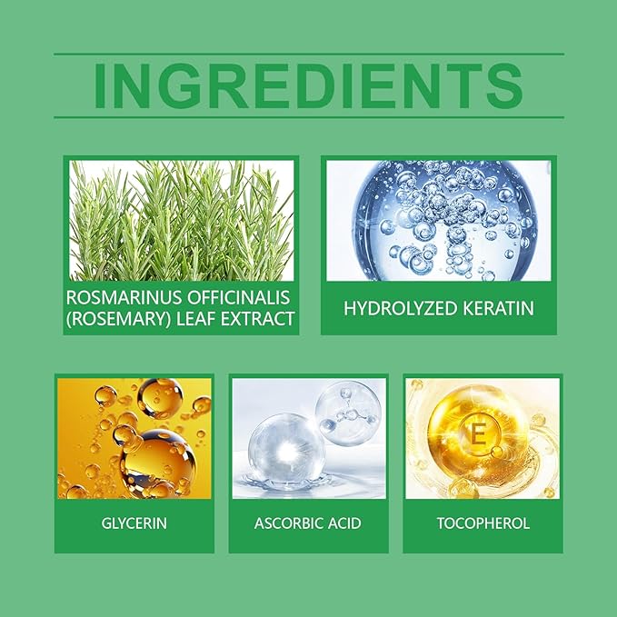 Rosemary Hair Growth Shampoo, 265ML Natural Thickening & Strengthening Shampoo with Hydrolyzed Keratin for men and women, Nourishes and Repairs Hair Scale.