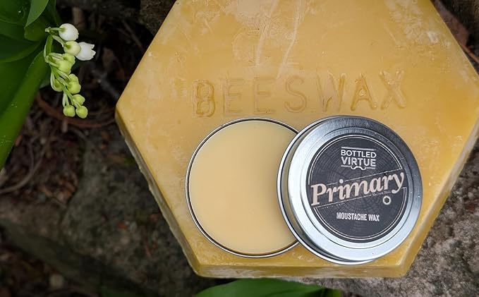 Primary Daily Hold Moustache Wax, Medium Hold, Handmade, Natural Ingredients, 1 ounce can