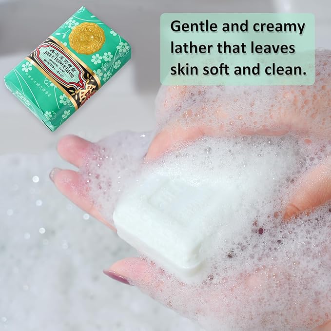 Bee & Flower Soap Bar Jasmine Soap Moisturizing Bath Soap Bars Nourishes Your Skin 4.4 oz(Pack of 4)