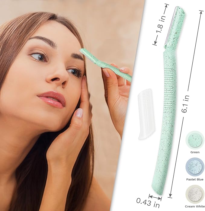 ennva Dermaplane Razor for Women | Face Razor & Eyebrow Trimmer | Multipurpose Facial Hair Removal Tool with Disposable Blades, 6Pcs