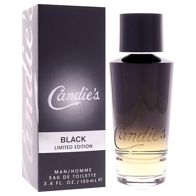 CANDIE'S Black For Him Eau de Toilette - Long-Lasting Cologne for Men, Sweet Masculine Scent, Strong Body Spray, Ideal for Daily Wear, Lasts All Day, Affordable Fragrance, Refreshing & Bold, 3.4 fl Oz
